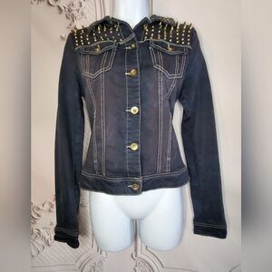Forever 21 spike studded denim jacket